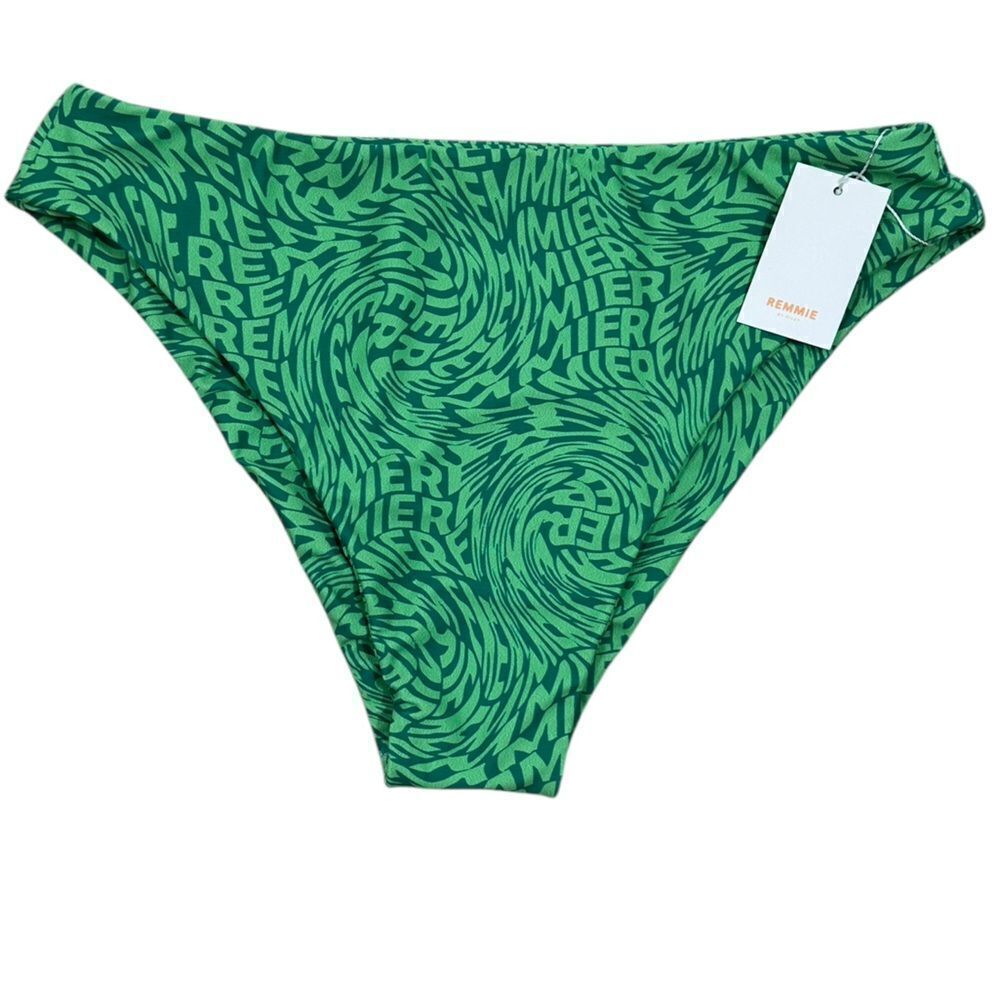 Remmie By Riley Green High Waisted Double Lined Cheeky Pepita Bikini Bottom